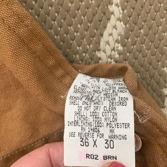 Carhartt Vintage Quilted Lined Chore Workwear Overalls R02 BRN Made In USA 36x30 - Picture 4 of 17